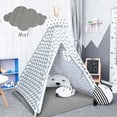 thumbnail image 3 of Gymax 5.2' Portable Kids' Play Tent Indian Teepee Playhouse Sleeping Dome w/ Cushion, 3 of 10