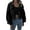 Black, variant on Women's Solid Color Lapel Short Jacket, Fashion Casual Outerwear for Fall Season and Daily Casual Wear,Black,L