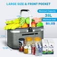 thumbnail image 4 of 35L Large 2 Layers Picnic Basket Waterproof Thermal Insulation Foldable Aluminum Alloy Frame with Removable Inner Bag for Picnic Camping Fishing Shopping Kitchen Car Trunk, 4 of 6