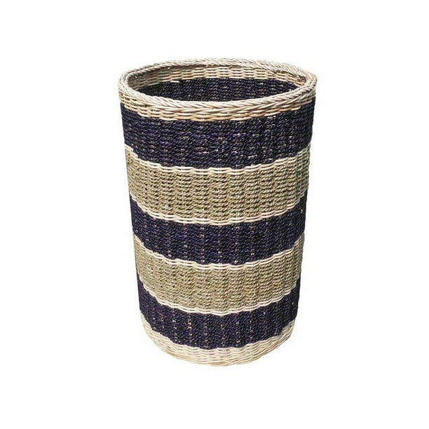 Abaca Stripe Round Tall Basket Walmart Com Walmart Com