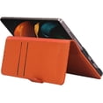 thumbnail image 4 of Galaxy Z Fold 2 5G Genuine Cowhide Leather Wallet Case,Flip Folio Magnetic Buckle Closure,Card Slots Holder,Cash Pockets Cover Case with Kickstand Cases for Samsung Galaxy Z Fold 2,Orange, 4 of 14