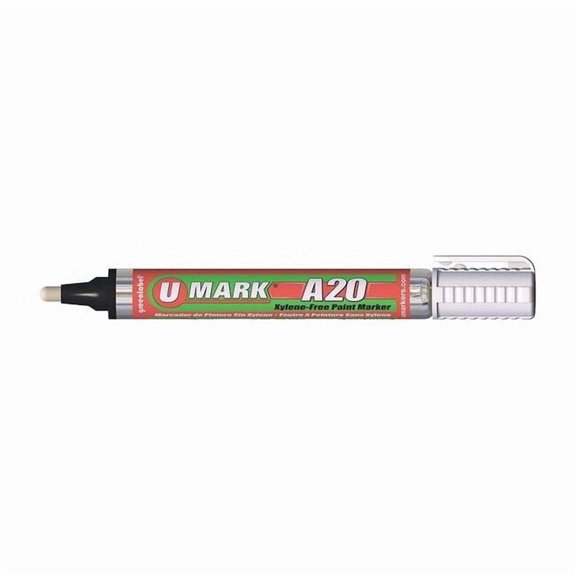 U-Mark Paint Marker with Reversible Tip, White 10705