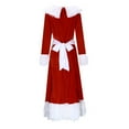 thumbnail image 4 of FYEGRE Elegant Style Christmas Dress for Women Long Sleeved Apron Ensemble with Lace Details Red L, 4 of 9