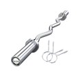thumbnail image 1 of Bingirl 47-Inch EZ Barbell Weight Bar for Strength & Weightlifting Training - 500 LBS Weight Capacity, 2-Inch Strength Training Bar with 2 Spring Collars, Ideal for Home Gym Exercise, Silver, 1 of 6