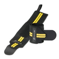 ProsourceFit Weightlifting Wrist Wraps Adjustable Pair with Thumb Loops, Red or Yellow, Wrist Strap Support for Strength Training, Bodybuilding, CrossFit