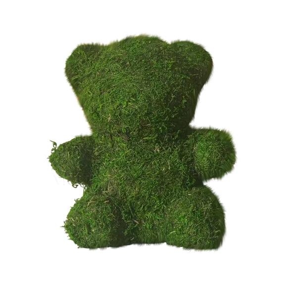 HaCpiu Moss Bear Decor, 7.8" Spring Green Moss Bear Figurine, Artificial Yard Art Decoration for Garden, Patio & Easter Home Decor