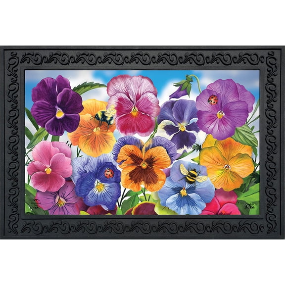 Briarwood Lane Pansies Spring Doormat
