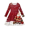 thumbnail image 2 of Grblisyd Girls Long Sleeve Dress Christmas Graphic Casual Dresses A Line Crew Neck Fall Winter Dresses, 2 of 4