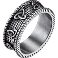thumbnail image 1 of ORUYROP Men Vintage Celtic Rings, Can Engrave, Stainless Steel/Gold Plated/Black (Send Gift Box), 1 of 7