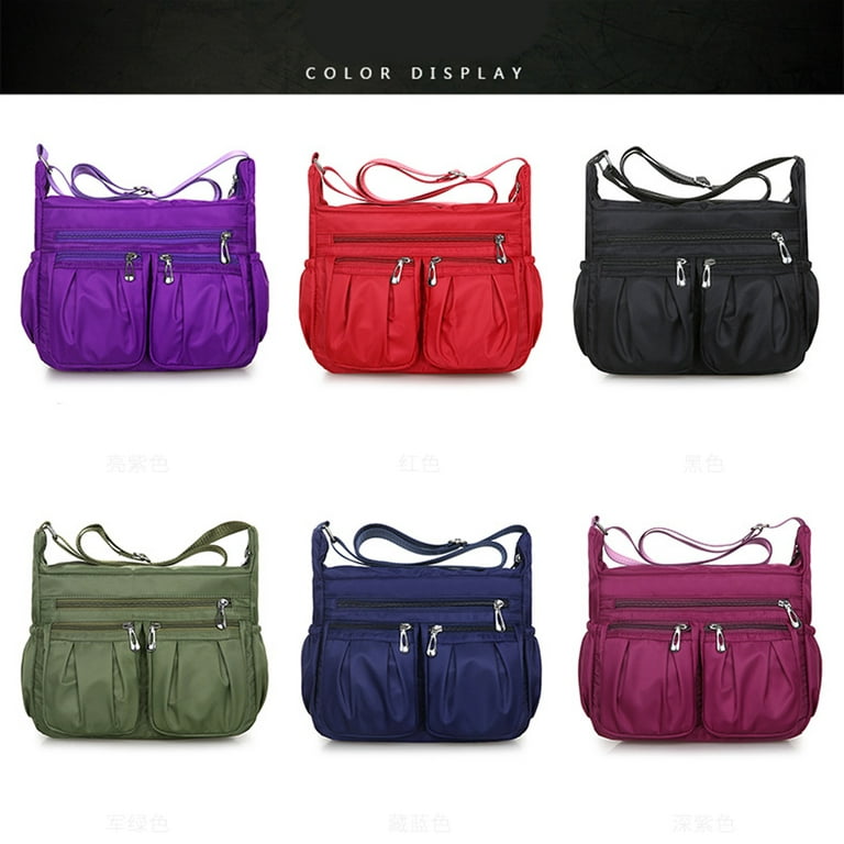 EDIWER Nylon Crossbody Bag for Women Multi-pockets Small Shoulder Bag  Designer Travel Purse Waterproof Handbag Daily Satchel