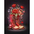thumbnail image 1 of Cuadros Decorativos Kit de botas de pintura de diamante de taladro redondo completo DIY 5D decoración del hogar artesanía(6) Wdftyju de costura negro 4 estilos, 1 of 9