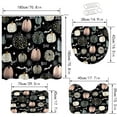 thumbnail image 2 of 4Pcs Black Pink Halloween Boo Pumpkin Bat Shower Curtain Sets with Bath Mat Rug,U-Shape Mat,Toilet Lid Cover and 12 Hooks,Home Bathroom Decor Accessories, 2 of 9