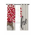 thumbnail image 7 of Valentine's Day Blackout Curtains for Bedroom, Red Love Heart Branches Bottles Beige Thermal Insulated Kitchen Drapes with Grommets, Light Blocking Window Treatment, 2 Panels 52" x 63", 7 of 7