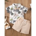 thumbnail image 2 of Kiapeise Toddler Baby Boys Summer Shorts Clothes Set Casual Button Down Shirts and Shorts Hawaiian Outfits 2 Pcs, 2 of 9