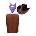 thumbnail image 2 of vastwit Kids Cowboy Costume for Boys Kids Cowgirl Halloween Cosplay Dress Up Western Rodeo Outfit Purple 4, 2 of 5