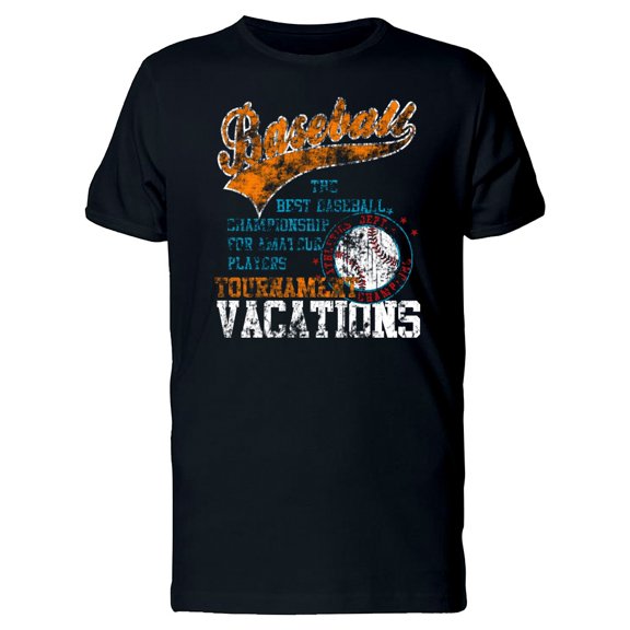 Grunge Baseball Logo And Text T-Shirt Men -Image by Shutterstock, Male 3X-Large