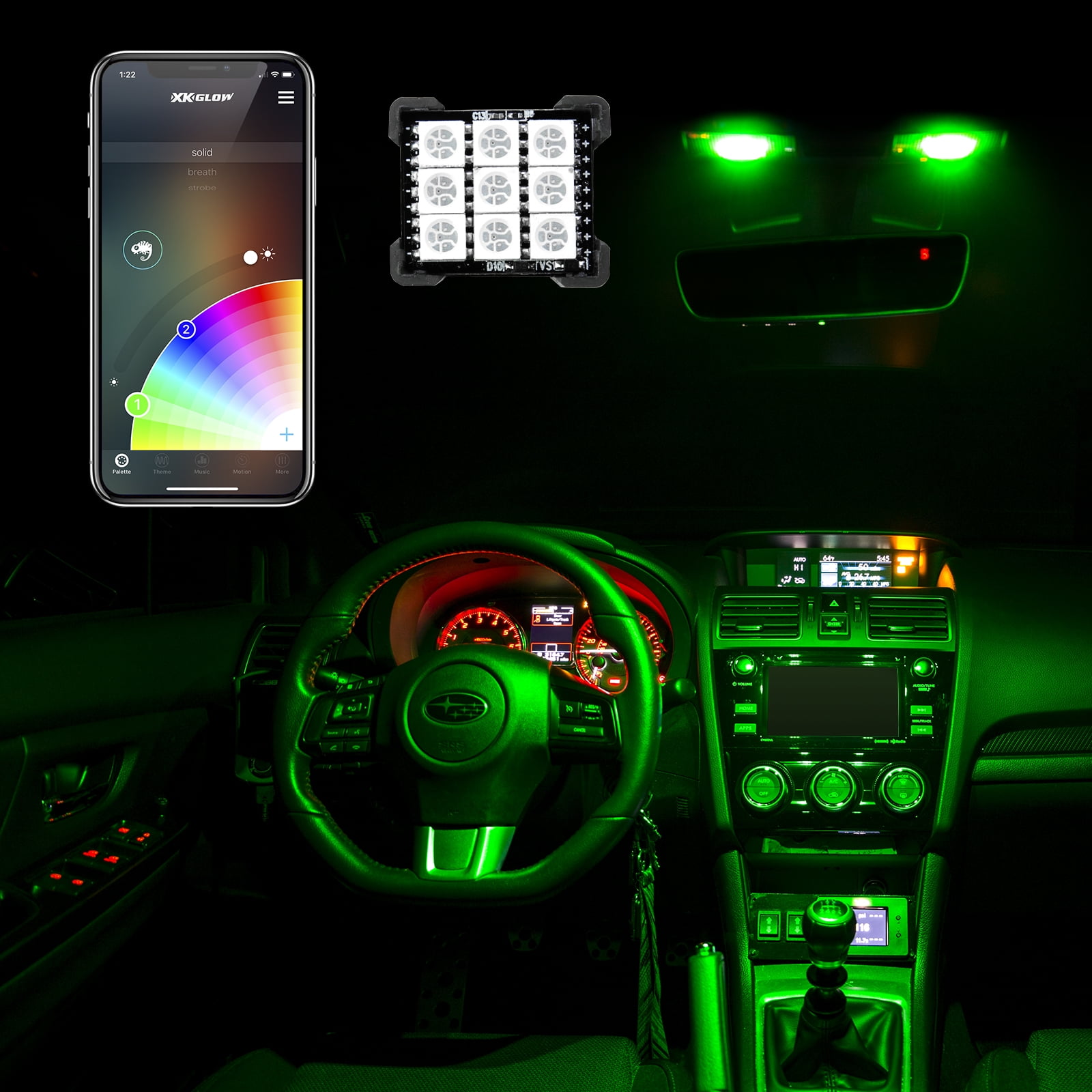 Bluetooth LED Panel Bulb XKchrome App Controlled wireless Car/Truck Interior Light LED Walmart.com