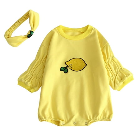 

Fruit Infant Strawberry Baby Girls Romper Print Bodysuit Ruched Hairband Girls Romper&Jumpsuit