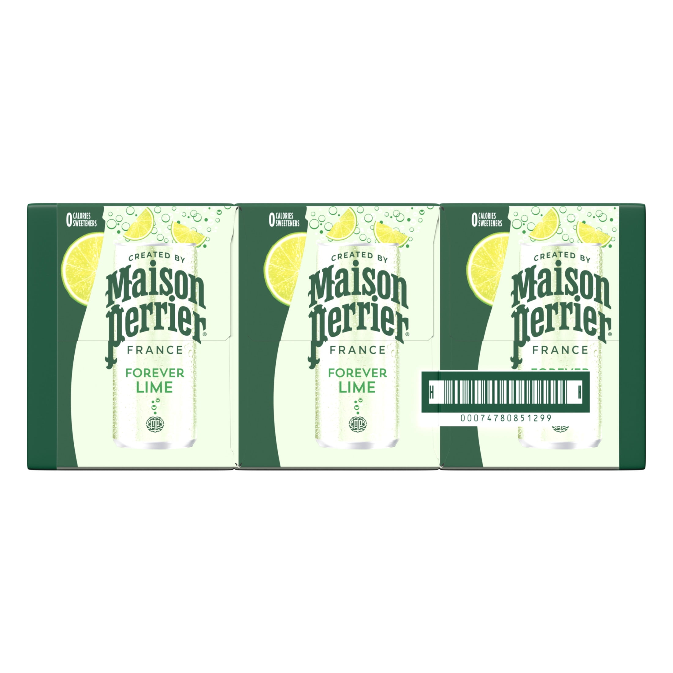 Maison Perrier Forever Lime Sparkling Water, Recyclable, 11.15 fl oz, 24 Pack Cans