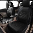 thumbnail image 3 of Funda de asiento de coche de una sola línea con cuadros de diamantes, cuero acolchado, cuero sintético PU, 3 of 5