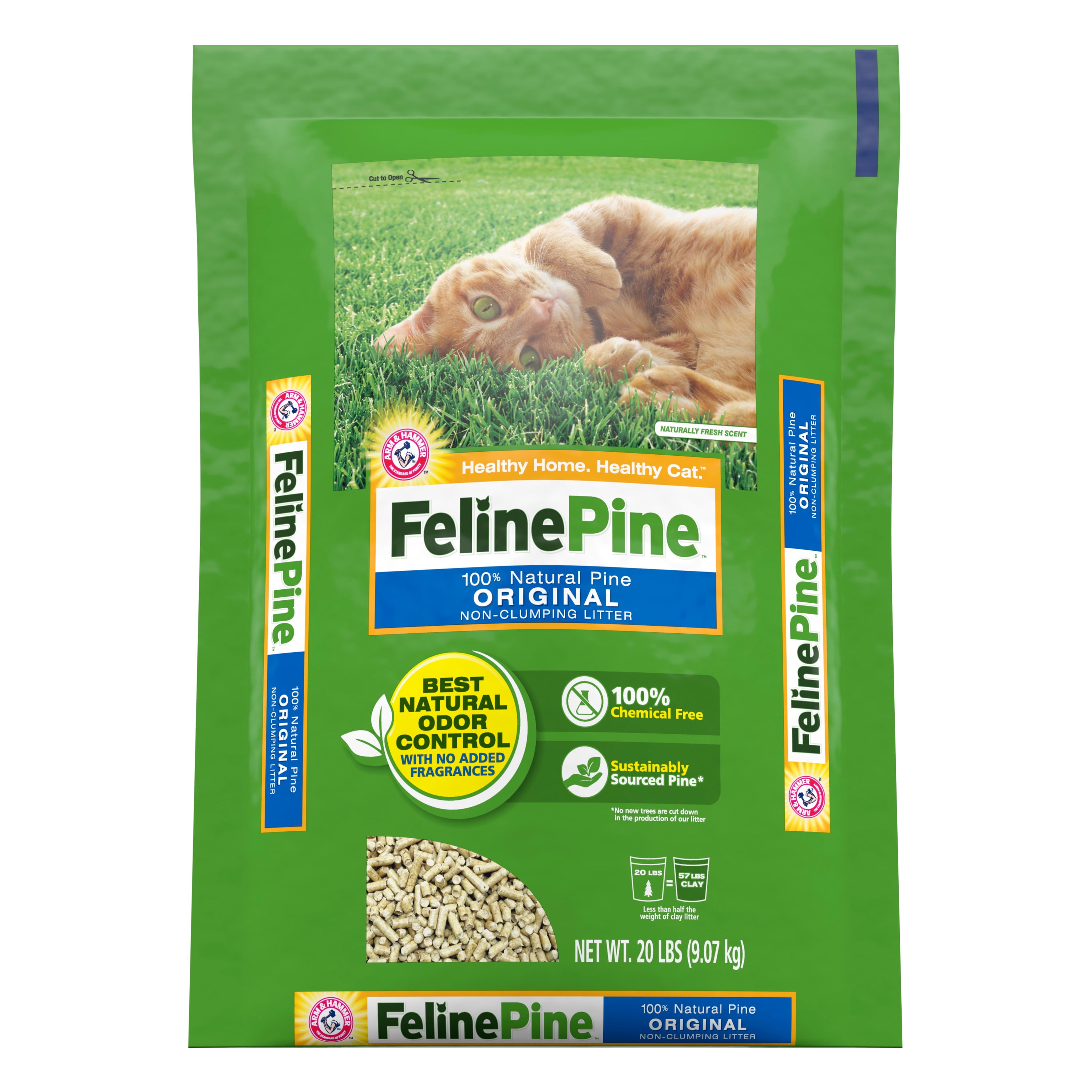 Feline Pine Original 100% Natural Cat Litter, 20Lb - Walmart.Com