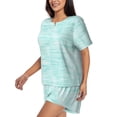 thumbnail image 2 of Naloa Blue Bright Women's Short-Sleeved Pajama Set, Loungewear, Summer pajamas, Breathable Cozy - X-Large, 2 of 9