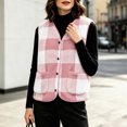 thumbnail image 2 of Cmfcve Women's Plus Size Plaid Fleece Vest Button Down Sleeveless Warm Jackets Fall Winter Casual Outerwear, 2 of 6