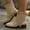 #039-Khaki, variant on Wowcloth Mid-Calf Boots for Women – Comfortable Low-Heel Chunky Block Heel with Round Toe & Eye-Catching Metallic Decors for Versatile Everyday Casual Style Fall-Winter Fashion Footwear