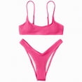 thumbnail image 4 of HCNTES Women's High Waisted Bikini Sets Neon Two Piece 2026 Swimsuit Sporty Adjustable Straps Bathing Suit(Pink,M), 4 of 5