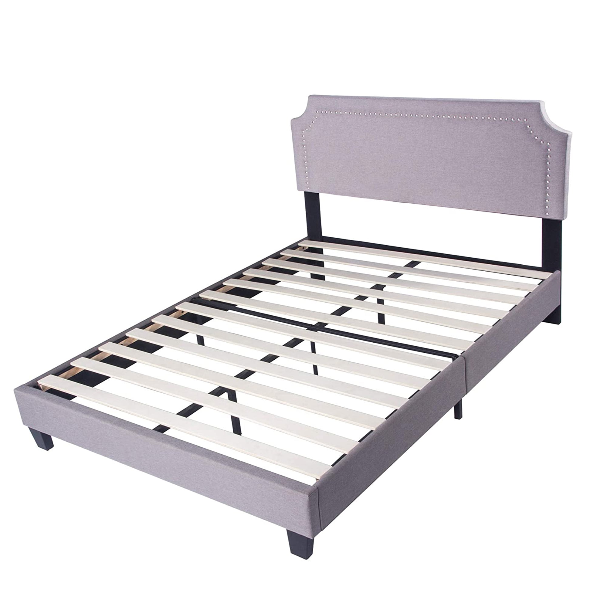 Replaces Boxspring Choices of Sizes! Boyd Sleek Support Wood Slat Platform Bed 