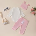 thumbnail image 6 of HCNTES Baby Girls Easter Clothing Set Cute My 1st Easter 3-Piece Outfit with Bunny Ear Hat Baby Girl Clothes 12+ Months, 6 of 8
