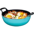 thumbnail image 1 of Plat Balti en Fonte Émaillée avec Larges Poignées, 5 Pintes, Turquoise, 1 of 12