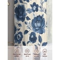 thumbnail image 6 of Navy Blue Floral Sheer Curtains 84 Inch Length 2 Panels Set, Spring Retro Botanical Flowers Voile Window Treatment Rod Pocket Curtains Sheers Drapes for Bedroom/Living Room/Kitchen 52"x84"x2, 6 of 7
