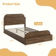 thumbnail image 2 of TWIN-XL Platform Bed Frame with Storage Headboard & Footboard, Low Profile Wooden Bed with Guardrail & Sturdy Slats, No Box Spring Needed,Walnut wood, 2 of 6