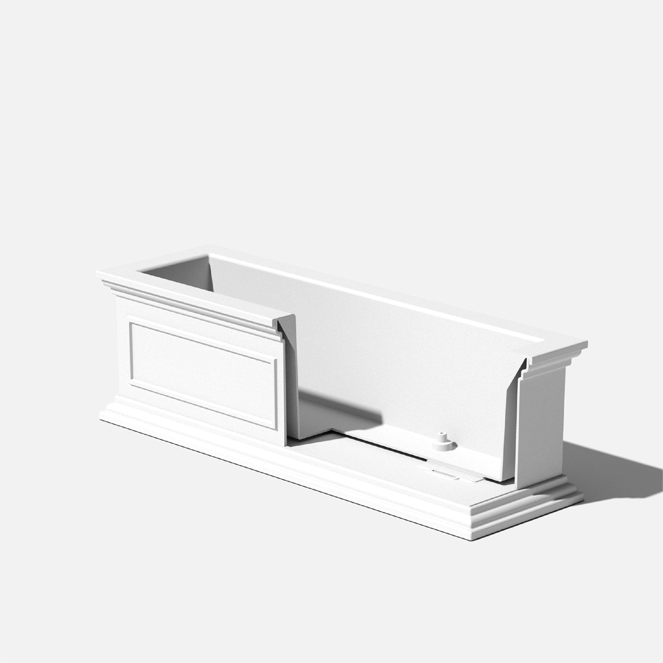Veradek Brixton Window Box 36" Plastic Planter 2-Pack White
