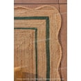 thumbnail image 4 of Hand woven scalloped jute Green border with natural jute rugs,Scalloped Jute Rug,Scalloped Edge Rug,Scallop Jute Blue Hand Made Rug, 4 of 5