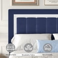 thumbnail image 3 of 4 EVER WINNER Twin Bed Frames, Twin Size Bed Frame with Diamond Velvet Design Headboard and Footboard, Upholstered Bed Frame with Wooden Slats Support, No Box Spring Needed, Easy Assembly, Blue, 3 of 9