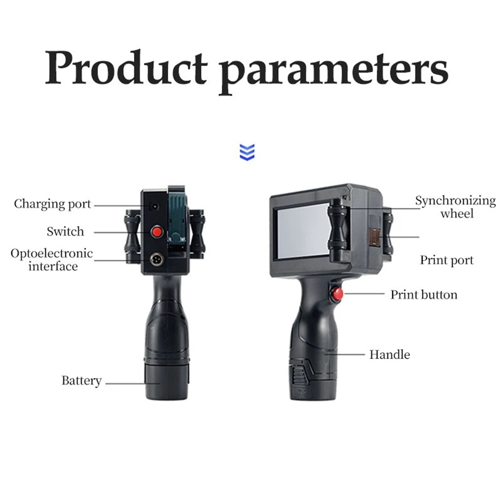 Portable Label Inkjet Printer Date Text Pattern Coding Machine Ink 12.7mm In Multiple Languages ,Widely Use
