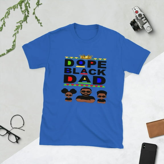 Dope Black Dad Unisex T-Shirt (Royal, S)