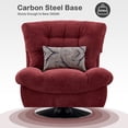 thumbnail image 6 of MCombo Swivel Accent Chair, Modern Tufted Upholstered Armless Chairs, Wide Seat Single Sofa Chair for Living Room Bedroom LW753(Burgundy), 6 of 9