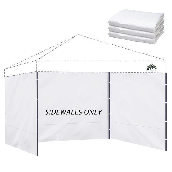 Lonas Laterales para Carpa Plegable FLAGLY 10x10 Blanca