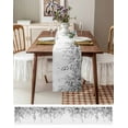 thumbnail image 3 of Ldtrchee Grey Botanical Table Runner 70 Inches, Weeping Eucalyptus Leaves Watercolor Bed Runner Dresser Scarves Tabletop for Indoor Outdoor Parties/Ceremony/Banquet, 13" x 70", 3 of 8