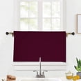 thumbnail image 3 of Goory 1 Piece Slot Top Half Window Curtain Short Bathroom Curtain Cafe Tier Kitchen Scarf Door Window Drape 24#Bean Paste Red W:42"xL:30", 3 of 8