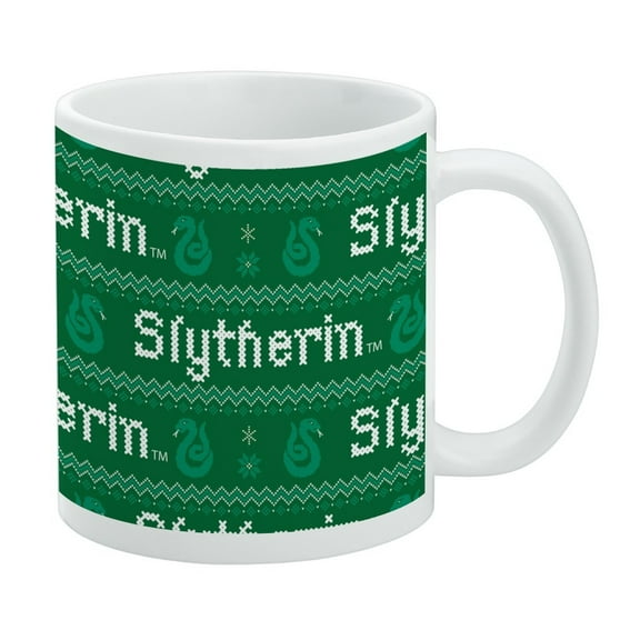 Harry Potter Slytherin Sweater with Words Pattern White Mug