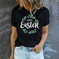 thumbnail image 4 of Bowake T-Shirts Joyeuses Pâques pour Femmes Été Mignons Ufs de Pâques Graphiques Imprimés Lettres Manches Courtes Col Rond Tendance, 4 of 6