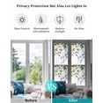 thumbnail image 4 of Window Privacy Film Spring Floral Leaves Stained Glass Window Film Decorative Sun Block Window Cover Rustic Watercolor Flowers Window Clings Static Adhesive Sticker for Bathroom 23.6"x78.7", 4 of 6
