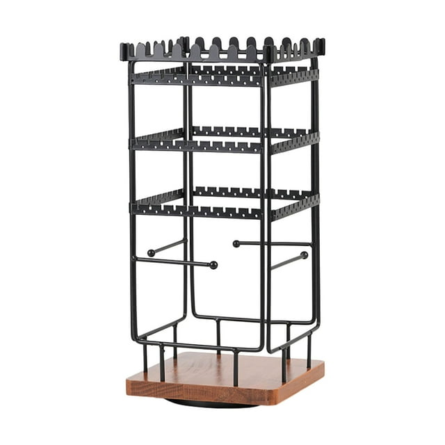 Organizador giratorio de joyería, organizador giratorio de pendientes, soporte para presentación de joyería decorativo para pulseras colgantes, mesa