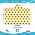 thumbnail image 2 of White Yellow Sunflower Pattern Hooded Bath Towel，50"x30" for Ages 3 To 12 Kids, Quick Dry Lightweight Soft Microfiber Hood Beach Towel Cover Up for Kids, 2 of 7