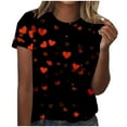 thumbnail image 2 of Vetsdori Short Sleeve T-Shirts for Women Summer Valentines Blouses Print Cute,Holiday Pullover Ladies Tops Crewneck, 2 of 5