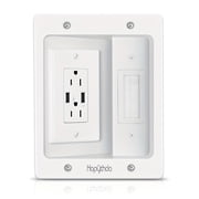 in Wall Cable Management Kit for TV, Recessed Outlet with 2 AC & 2 USB, TV Cable Hider Wall Kit, Wall Cable Management for Low Voltage, TV Cord Hider for Wall Mounted TV, White